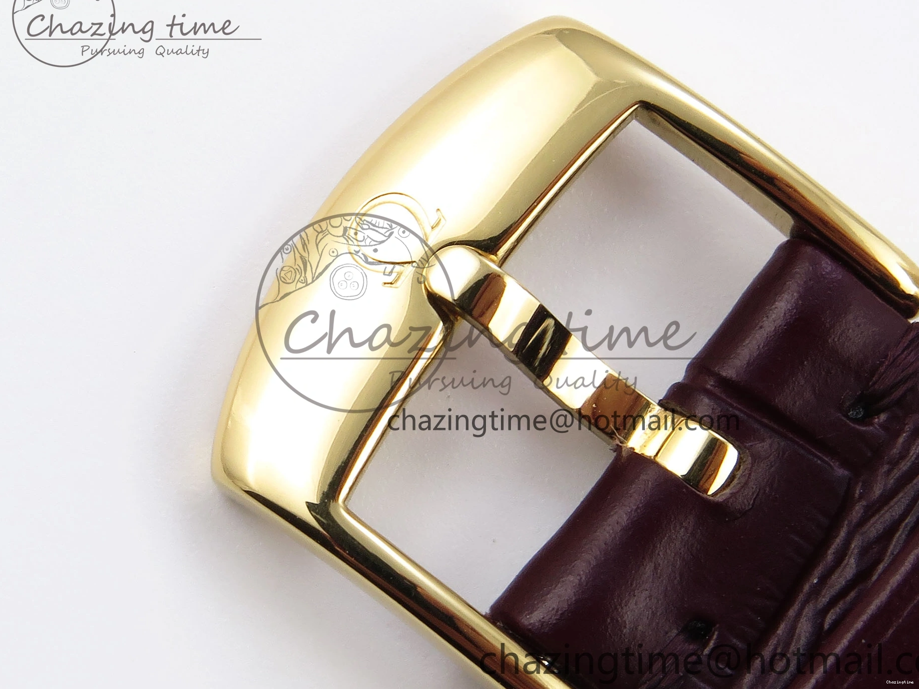 0202 De Ville Date YG MKF 1:1 Best Edition White Textured Dial Roman Marker on Brown Leather Strap A Refined 7756